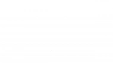 Beyaz arkaplanda siyah çizgi mıknatısı simgesi izole edildi. At nalı mıknatısı, manyetizma, manyetizma, çekim. 4K Video hareketli grafik canlandırması