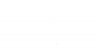 Siyah çizgi insan kafası ve beyaz arka planda izole edilmiş ikon içerisindeki dişliler. Yapay zeka. Düşünen beyin. Beynin sembol çalışması. 4K Video hareketli grafik canlandırması