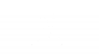 Siyah çizgi abaküs simgesi beyaz arkaplanda izole edildi. Geleneksel sayım çerçevesi. Eğitim işareti. Matematik okulu. 4K Video hareketli grafik canlandırması