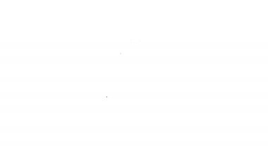 Beyaz arkaplanda siyah çizgi karton simgesi izole edildi. Okul karatahtası. 4K Video hareketli grafik canlandırması