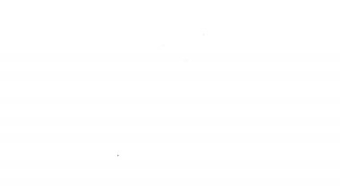 Beyaz arka planda izole edilmiş siyah çizgi şampuan ikonu. 4K Video hareketli grafik canlandırması