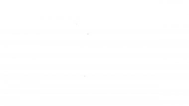 Beyaz zemin üzerinde izole edilmiş siyah çizgi tüp diş macunu simgesi. 4K Video hareketli grafik canlandırması