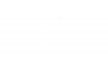 Siyah çizgi tuvalet klozeti ikonu beyaz arka planda izole edilmiş. 4K Video hareketli grafik canlandırması