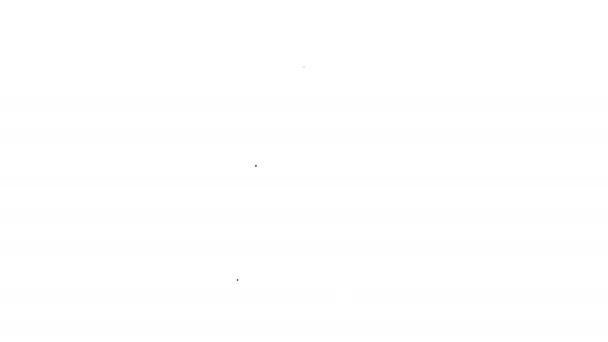 Schwarze Zwischenablage mit Checklisten-Symbol auf weißem Hintergrund. Kontrolllisten-Symbol. Umfrage oder Fragebogen-Feedback-Formular. 4K Video Motion Grafik Animation — Stockvideo