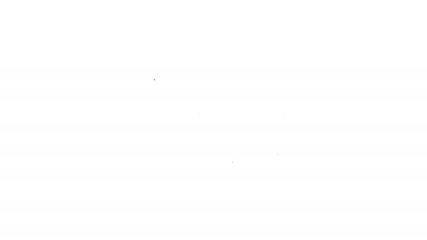 Zwarte lijn Ringing alarm bel pictogram geïsoleerd op witte achtergrond. Alarmsymbool, bedrijfsbel, handbelteken, meldsymbool. 4K Video motion grafische animatie — Stockvideo