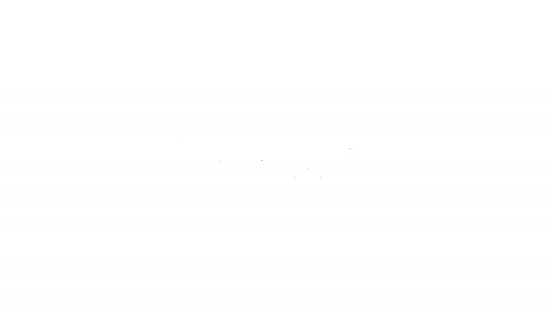 Zwarte lijn Telescoop pictogram geïsoleerd op witte achtergrond. Wetenschappelijk instrument. Opleiding en astronomie element, verrekijker en studie sterren. 4K Video motion grafische animatie — Stockvideo