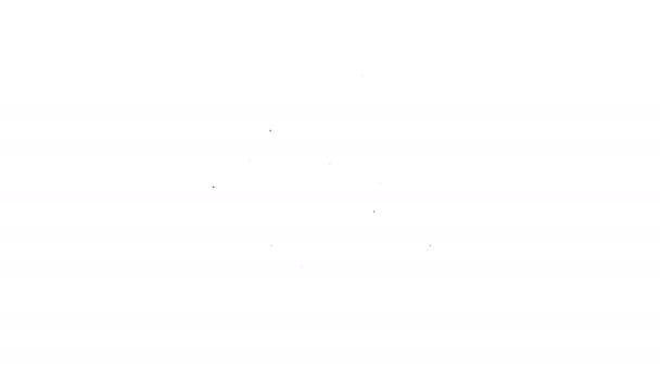 Zwarte lijn pictogram zonnestelsel geïsoleerd op witte achtergrond. De planeten draaien om de ster. 4K Video motion grafische animatie — Stockvideo