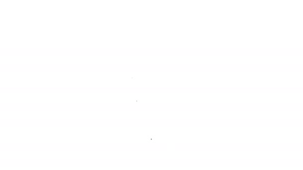 Línea negra Pulgar hacia arriba icono aislado sobre fondo blanco. Animación gráfica de vídeo 4K — Vídeo de stock