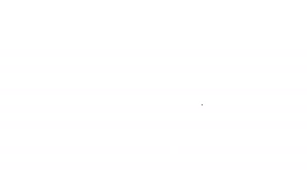 Icona pennello linea nera isolata su sfondo bianco. Segno di capelli pettinati. Simbolo del barbiere. Animazione grafica 4K Video motion — Video Stock