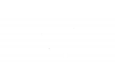 Beyaz zemin üzerinde baloncuk simgesi olan siyah çizgi süngeri. Bulaşık yıkamak için bir tutam Bast. Temizlik servisi logosu. 4K Video hareketli grafik canlandırması