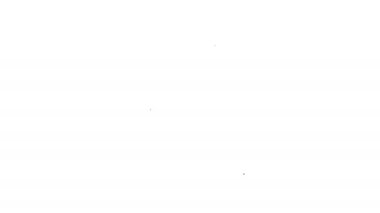 Siyah çizgi süpürge sapı simgesi beyaz arkaplanda izole edildi. Temizlik hizmeti konsepti. 4K Video hareketli grafik canlandırması