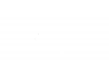 Beyaz arkaplanda siyah çizgi sabun simgesi izole edildi. Köpüklü sabun çubuğu. 4K Video hareketli grafik canlandırması