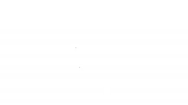 Temizlik simgesi için siyah çizgi fırçası beyaz arkaplanda izole edildi. 4K Video hareketli grafik canlandırması