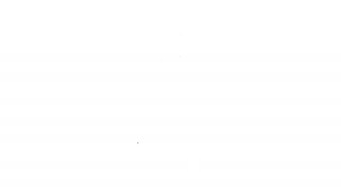 Siyah çizgi kantin su şişesi simgesi beyaz arkaplanda izole edilmiş. Turist matarası ikonu. Kampanyada bir kavanoz su kullanıldı. 4K Video hareketli grafik canlandırması