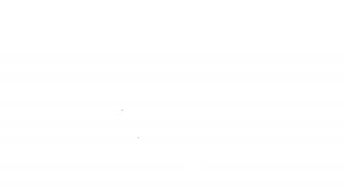 Beyaz arka planda izole edilmiş siyah çizgi Amerikan Yerlisi tüttüren pipo ikonu. 4K Video hareketli grafik canlandırması