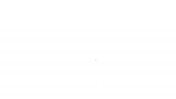 Línea negra Icono de menstruación y servilleta sanitaria aislado sobre fondo blanco. Producto de higiene femenina. Animación gráfica de vídeo 4K — Vídeo de stock