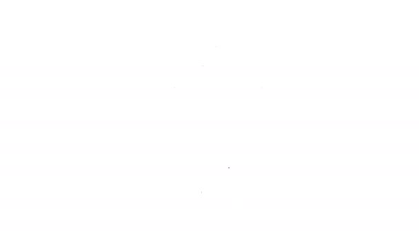 Zwarte lijn Wastafel met waterkraan pictogram geïsoleerd op witte achtergrond. 4K Video motion grafische animatie — Stockvideo