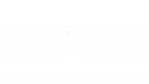 Černá čára Láhev šamponu ikona izolované na bílém pozadí. Grafická animace pohybu videa 4K — Stock video