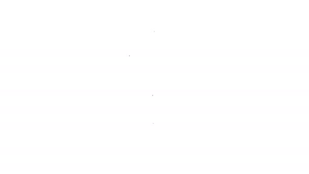 Linha preta Ícone de rolo desodorante antitranspirante isolado no fundo branco. Cosmético para higiene corporal. Animação gráfica em movimento de vídeo 4K — Vídeo de Stock