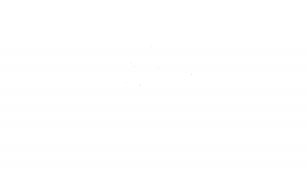 Černá čára Původní americká tomahawk sekera ikona izolované na bílém pozadí. Grafická animace pohybu videa 4K — Stock video