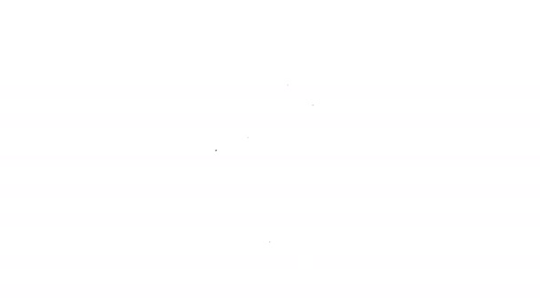 Черная линия Место ковбоя значок изолирован на белом фоне. Видеографическая анимация 4K — стоковое видео