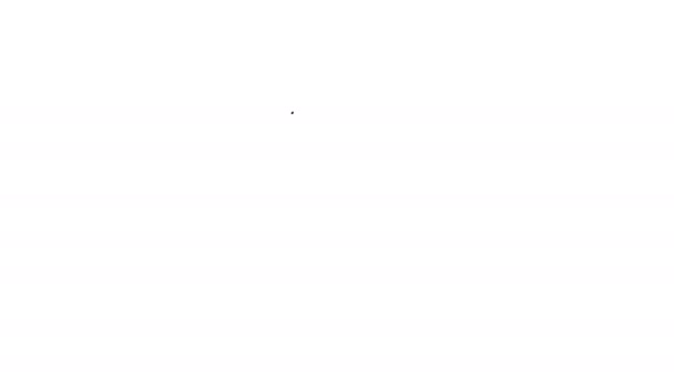 ブラックライン白の背景に隔離されたガンパウダーバレルアイコン。TNTダイナマイト木製の古いバレル。4Kビデオモーショングラフィックアニメーション — ストック動画