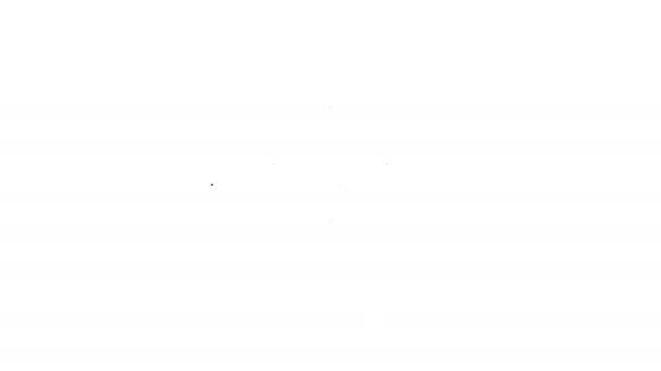 Μαύρο εικονίδιο κυλίνδρου Revolver γραμμών απομονωμένο σε λευκό φόντο. 4K Γραφική κίνηση κίνησης βίντεο — Αρχείο Βίντεο