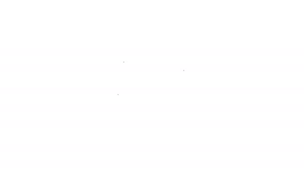Černá čára Kovboj ikona izolované na bílém pozadí. Grafická animace pohybu videa 4K — Stock video