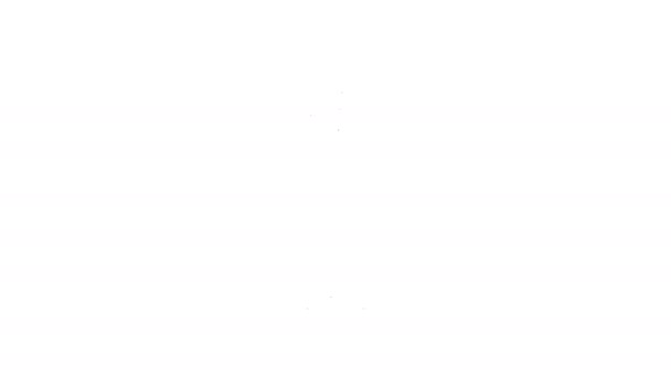 Línea negra Icono de flechas cruzadas aisladas sobre fondo blanco. Animación gráfica de vídeo 4K — Vídeos de Stock