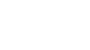 Siyah çizgi kürek simgesi beyaz arkaplanda izole edildi. Bahçe aletleri. Bahçecilik, tarım, çiftçilik aleti. 4K Video hareketli grafik canlandırması