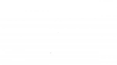 Beyaz arka planda izole edilmiş Cadılar Bayramı ikonu için siyah çizgi Komik ve korkutucu hayalet maskesi. Mutlu Cadılar Bayramı Partisi. 4K Video hareketli grafik canlandırması