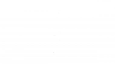 Siyah çizgi cadıları beyaz arka planda izole edilmiş süpürge ikonu. Mutlu Cadılar Bayramı Partisi. 4K Video hareketli grafik canlandırması