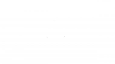 Beyaz arkaplanda siyah çizgi yanan mum simgesi izole edildi. Silindirik aromatik mum çubuğu ve yanan ateş. Mutlu Cadılar Bayramı Partisi. 4K Video hareketli grafik canlandırması