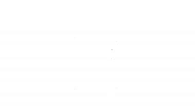 Çapraz kemik simgesindeki siyah çizgi Skull beyaz arka planda izole edildi. Mutlu Cadılar Bayramı Partisi. 4K Video hareketli grafik canlandırması