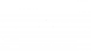 Siyah çizgi göz simgesi beyaz arkaplanda izole edildi. Mutlu Cadılar Bayramı Partisi. 4K Video hareketli grafik canlandırması