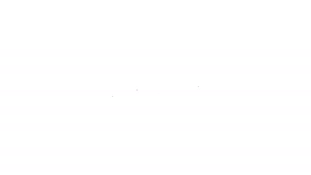 Svart linje Kajak och paddelikon isolerad på vit bakgrund. Kajak och kanot för fiske och turism. Friluftsliv. 4K Video motion grafisk animation — Stockvideo