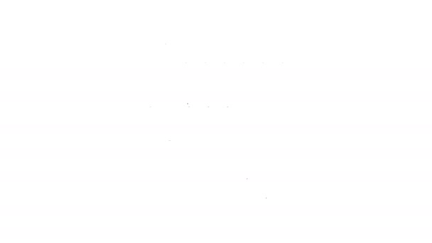 Linea nera Icona flauto Pan isolata su sfondo bianco. Strumento musicale tradizionale peruviano. Zampona. Strumento popolare del Perù, Bolivia e Messico. Animazione grafica 4K Video motion — Video Stock
