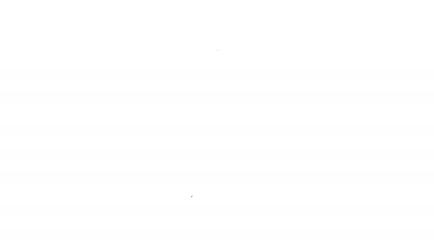 Linha preta Ícone de dente indígena nativo americano isolado em fundo branco. Colar com dente. Animação gráfica em movimento de vídeo 4K — Vídeo de Stock
