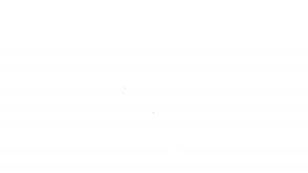 黒のライン西部カウボーイハットのアイコンは白い背景に隔離されています。4Kビデオモーショングラフィックアニメーション — ストック動画