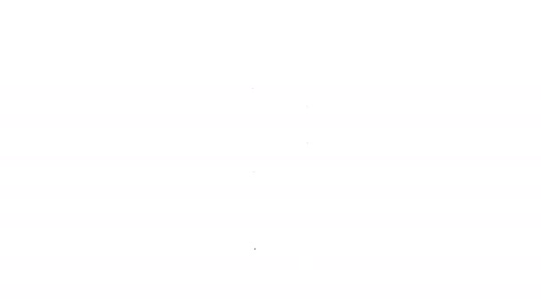 Чорна лінія Tombstone з іконою хреста ізольована на білому тлі. Піктограма могили. 4K Відео рух графічна анімація — стокове відео