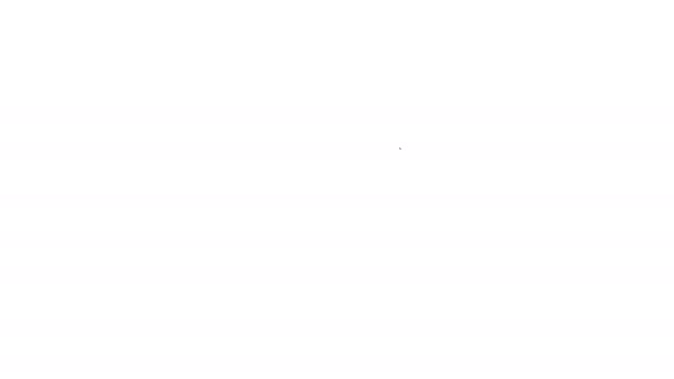 Linea nera Icona pipistrello volante isolato su sfondo bianco. Animazione grafica 4K Video motion — Video Stock