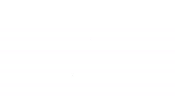 Linha preta Tombstone com ícone de cruz isolado no fundo branco. Ícone de túmulo. Animação gráfica em movimento de vídeo 4K — Vídeo de Stock