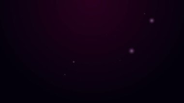 Parlayan neon hattı Acil Durum Sağlık sembolü - Yaşam Yıldızı simgesi mor arkaplanda izole edildi. 4K Video hareketli grafik canlandırması