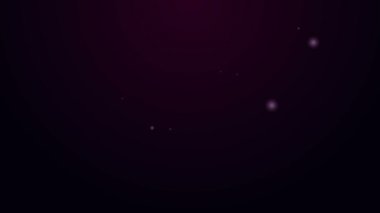 Parlayan neon hattı ilk yardım seti simgesi mor arkaplanda izole edildi. Haçlı sağlık kutusu. Acil durumlar için tıbbi ekipman. Sağlık sigortası konsepti. 4K Video hareketli grafik canlandırması