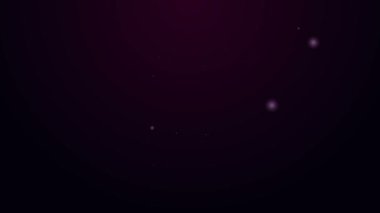 Parlayan neon çizgisi Dekree, kağıt, parşömen, parşömen simgesi mor arkaplanda izole edilmiş. Çin parşömeni. 4K Video hareketli grafik canlandırması