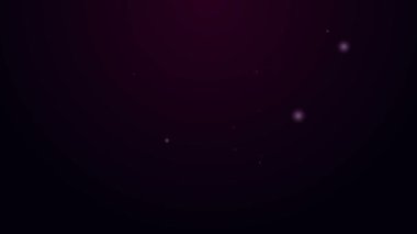 Parlayan neon çizgisi, mor arkaplanda izole edilmiş kalkan simgesi ile zarf. Sigorta konsepti. Güvenlik, güvenlik, koruma, konsept koruma. 4K Video hareketli grafik canlandırması