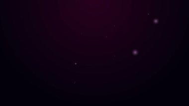 Parlayan neon hattı fıçı yağı sızıntısı ikonu mor arka planda izole edildi. 4K Video hareketli grafik canlandırması