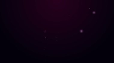 Parlayan neon hattı varil yağı ikonu mor arka planda izole edildi. 4K Video hareketli grafik canlandırması