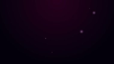 Parlayan neon hattı Patates ikonu mor arka planda izole edildi. 4K Video hareketli grafik canlandırması