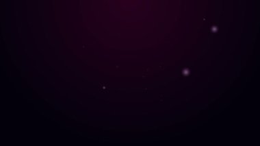 Parlayan neon çizgisi, mor arkaplanda izole edilmiş kalkan simgesi ile zarf. Sigorta konsepti. Güvenlik, güvenlik, koruma, konsept koruma. 4K Video hareketli grafik canlandırması